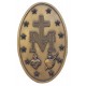 Miraculous Medal plaque, lightly hand-painted cold cast bronze, 5x8" - - SR-72717 Miraculous Medal plaque, lightly hand-painted cold cast bronze, 5x8" - - SR-72717