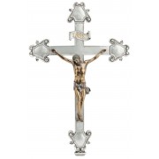 Crucifix with cold cast bronze Corpus on pewter style cross Crucifix with cold cast bronze Corpus on pewter style cross