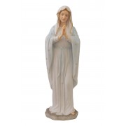 Praying Virgin in white with beautifully hand-painted gold and light blue details