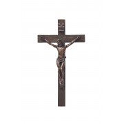 Crucifix in lightly hand-painted cold cast bronze Crucifix in lightly hand-painted cold cast bronze