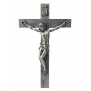 Crucifix in pewter style with gold highlights Crucifix in pewter style with gold highlights