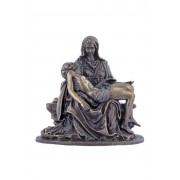 Pieta in lightly hand-painted cold cast bronze