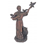 St. Francis with Animals in lightly hand-painted cold cast bronze St. Francis with Animals in lightly hand-painted cold cast bronze