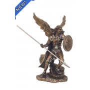Archangel Raphael in lightly hand-painted cold cast bronze and pewter style trim Archangel Raphael in lightly hand-painted cold cast bronze and pewter style trim