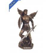 Archangel Michael in lightly hand-painted cold cast bronze and pewter style trim Archangel Michael in lightly hand-painted cold cast bronze and pewter style trim