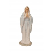 Praying Virgin in white with beautifully hand-painted gold and light blue details