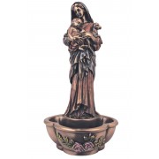 L'Innocence holy water font in lightly hand-painted cold cast bronze L'Innocence holy water font in lightly hand-painted cold cast bronze