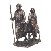 Journey to Bethlehem in lightly hand-painted cold cast bronze Journey to Bethlehem in lightly hand-painted cold cast bronze