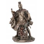 St. Florian in lightly hand-painted cold cast bronze St. Florian in lightly hand-painted cold cast bronze