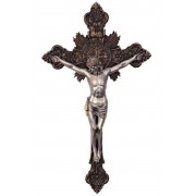 St Benedict Crucifix with pewter style Corpus on 
cold cast bronze cross