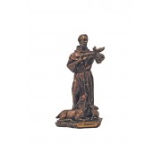 St. Francis in lightly hand-painted cold cast bronze