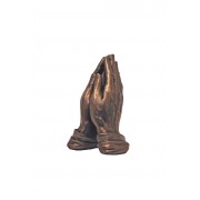 Praying hands l in lightly hand-painted cold cast bronze