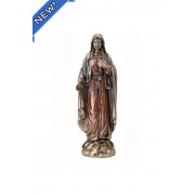 Lady of Grace Triptych in lightly hand-painted cold cast bronze, opens to reveal a scene of the Annunciation Lady of Grace Triptych in lightly hand-painted cold cast bronze, opens to reveal a scene of the Annunciation