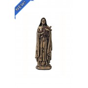 St. Theresa in lightly hand-painted cold cast bronze