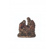 One piece Nativity in lightly hand-painted cold cast bronze One piece Nativity in lightly hand-painted cold cast bronze