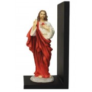 Sacred Heart of Jesus Bookend fully hand-painted color on a black base Sacred Heart of Jesus Bookend fully hand-painted color on a black base