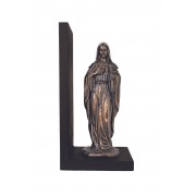 Immaculate Heart of Mary Bookend lightly hand-painted cold cast bronze on a black base Immaculate Heart of Mary Bookend lightly hand-painted cold cast bronze on a black base