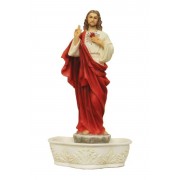 Sacred Heart of Jesus holy water font in fully hand-painted color Sacred Heart of Jesus holy water font in fully hand-painted color
