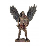 Archangel Michael in lightly hand-painted cold cast bronze Archangel Michael in lightly hand-painted cold cast bronze