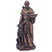 St. Francis with wolf in cold cast bronze St. Francis with wolf in cold cast bronze