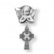 Angel With Wings Pin w/Tiny Celtic Cross Boxed