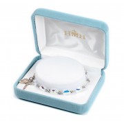 5x9mm Finest Crystal Flat Oval Bead Sterling Silver Bracelet - Boxed 5x9mm Finest Crystal Flat Oval Bead Sterling Silver Bracelet - Boxed