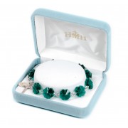 Finest Austrian Crystal Emerald Clover Sterling Rosary Bracelet 10mm