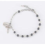 4mm Genuine Hematite Sterling Bracelet - Boxed