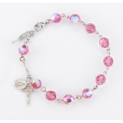8mm Finest Pink Sterling Rosary Bracelet - Boxed