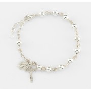 6mm Sterling Rosary Bracelet - Boxed
