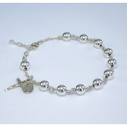 7mm Sterling Rosary Bracelet - Boxed