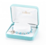 6mm Finest Aqua (AB) Sterling Rosary Bracelet - Boxed 6mm Finest Aqua (AB) Sterling Rosary Bracelet - Boxed