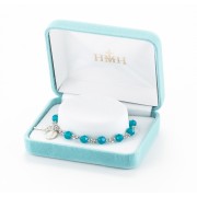 6mm Finest Blue Opal Sterling Rosary Bracelet Boxed 6mm Finest Blue Opal Sterling Rosary Bracelet Boxed