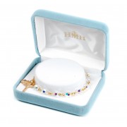 6mm Finest Crystal (AB) Gold over Sterling Rosary Bracelet - Boxed 6mm Finest Crystal (AB) Gold over Sterling Rosary Bracelet - Boxed