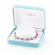 6mm Finest Fuchsia (AB) Sterling Rosary Bracelet - Boxed