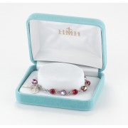 6mm Finest Ruby (AB) Sterling Silver Rosary Bracelet - Boxed