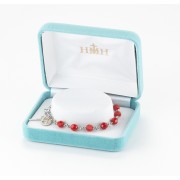 6mm Finest Coral Red Sterling Rosary Bracelet w/Sterling O.F. Bead Boxed 6mm Finest Coral Red Sterling Rosary Bracelet w/Sterling O.F. Bead Boxed