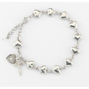 Sterling Silver High Polish Heart Bracelet - Boxed