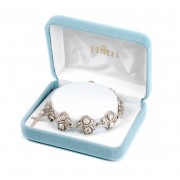 15mm All Sterling Silver Patron Saint Rosebud Bracelet - Boxed
