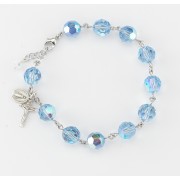 10mm Finest Light Sapphire Sterling Silver Rosary Bracelet - Boxed 10mm Finest Light Sapphire Sterling Silver Rosary Bracelet - Boxed