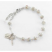 6mm Crystal Disco Rosary Bracelet w/Sterling Medals - Boxed 6mm Crystal Disco Rosary Bracelet w/Sterling Medals - Boxed