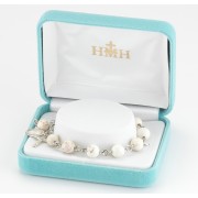 8mm Round White Howlite Rosary Bracelet Boxed