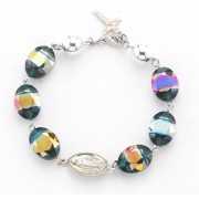 Smoked Blue Aurora Borealis Oval Faceted Bracelet