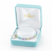 6mm Finest Multi Crystal Butterfly Bracelet w/Sterling Medals Boxed