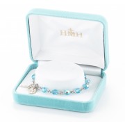 6mm Finest Aqua Rosary Bracelet w/Sterling Medals - Boxed 6mm Finest Aqua Rosary Bracelet w/Sterling Medals - Boxed