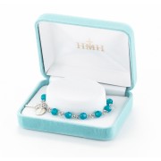 6mm Finest Blue Opal Rosary Bracelet w/Sterling Medals - Boxed 6mm Finest Blue Opal Rosary Bracelet w/Sterling Medals - Boxed