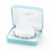 6mm Finest Erinite Rosary Bracelet w/Sterling Medals - Boxed