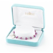 6mm Finest Fucshia Rosary Bracelet w/Sterling Medals - Boxed