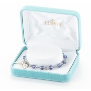 6mm Finest Tanzanite Rosary Bracelet w/Sterling Medals - Boxed