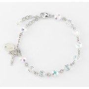 Aurora Semi Flat Faceted Finest Austrian Crystal Rosary Bracelet 8mm